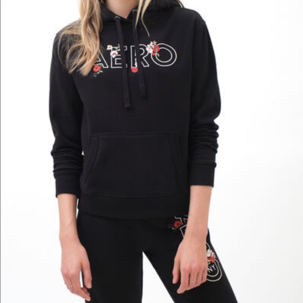 Aeropostale Flowers Pullover Hoodie